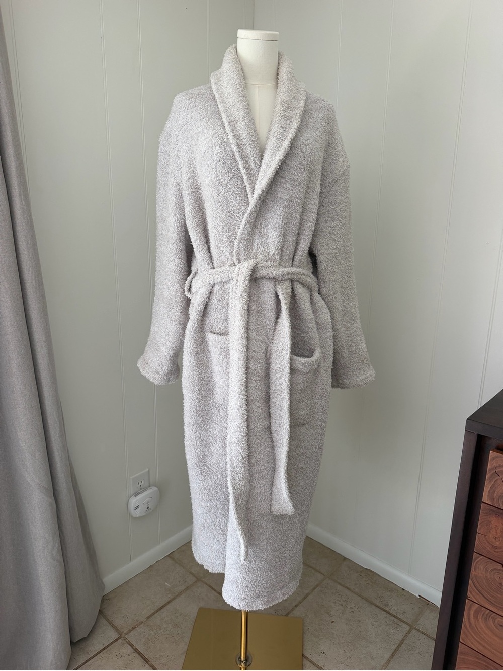 Barefoot Dreams CozyChic Bath Robe in Light Gray